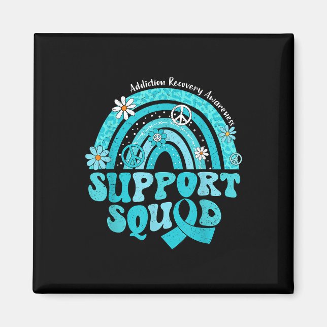 Groovy Support Squad Rainbow Addiction Erholung Magnet (Vorne)