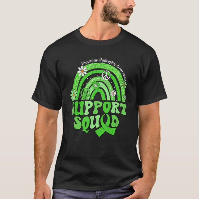 Groovy Support Squad Rainbow Muscular Dystrophy Aw T-Shirt (Vorderseite)