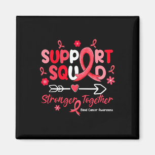 Groovy Support Squad Red Ribbon Blood Cancer Aware Magnet