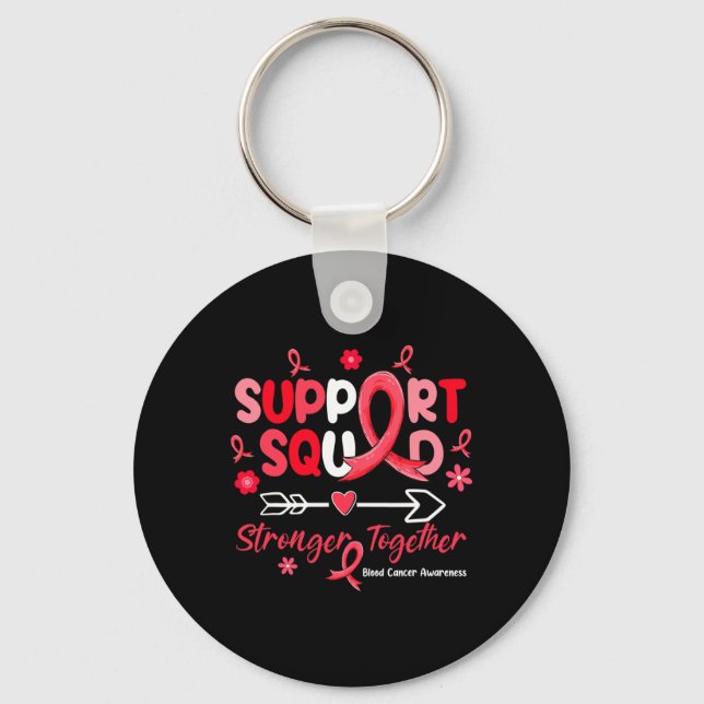 Groovy Support Squad Red Ribbon Blood Cancer Aware Schlüsselanhänger (Vorderseite)