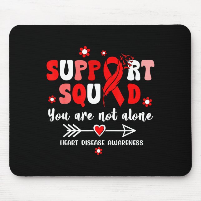 Groovy Support Squad Red Ribbon Herzkrankheit bewu Mousepad (Vorne)