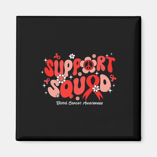 Groovy Support Squad Rotes Band Blutkrebsbewusstse Magnet (Vorne)