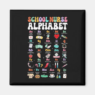 Groovy Süße Abc-Schulkrankenschwester Alphabet Zur Magnet