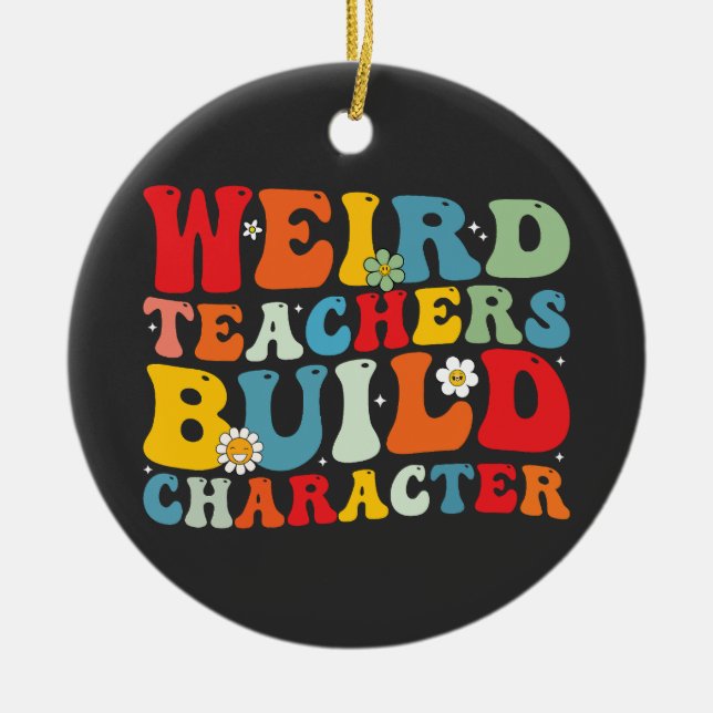 Groovy Teacher Build-Charakter Keramik Ornament (Vorne)