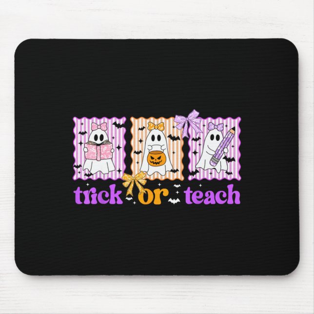 Groovy Teacher Halloween Trick Or Teach Ghost Men  Mousepad (Vorne)