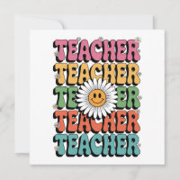 Groovy Teacher Niedlich Daisy Blume Retro Back Sch