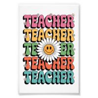 Groovy Teacher Niedlich Daisy Blume Retro Back Sch
