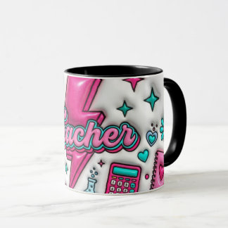 Groovy Teacher Retro Pink & Teal 11oz Combo Mug
