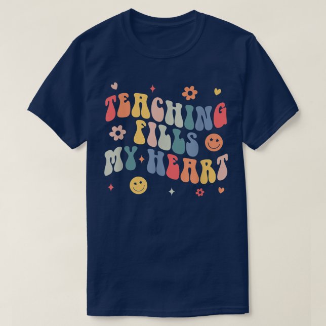 Groovy Teaching füllt meinen Herzlehrer Life Back  T-Shirt (Design vorne)