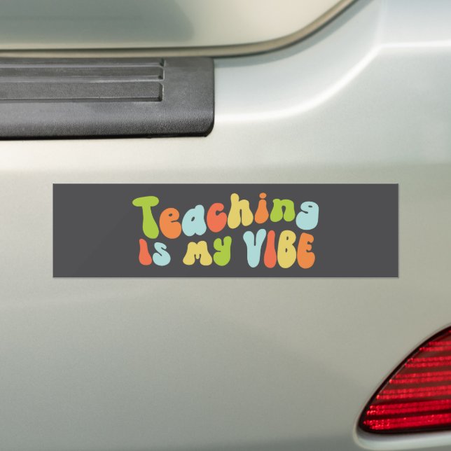 Groovy Teaching ist mein Vibe, farbenfrohe Retrole Autoaufkleber (Auf Auto)