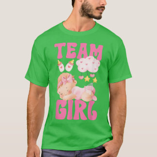 Groovy Team Girl Gender Reveal Baby Shower Matchin T-Shirt