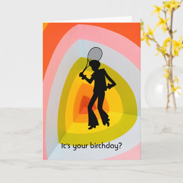 Groovy Tennis Disco Dancer Karte (Gelbe Blume)