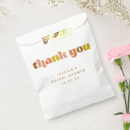 Groovy Terracotta Peach Retro Text Custom Dusche Geschenktütchen