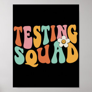 Groovy Testing Squad Test Day Motivierend Teacher Poster