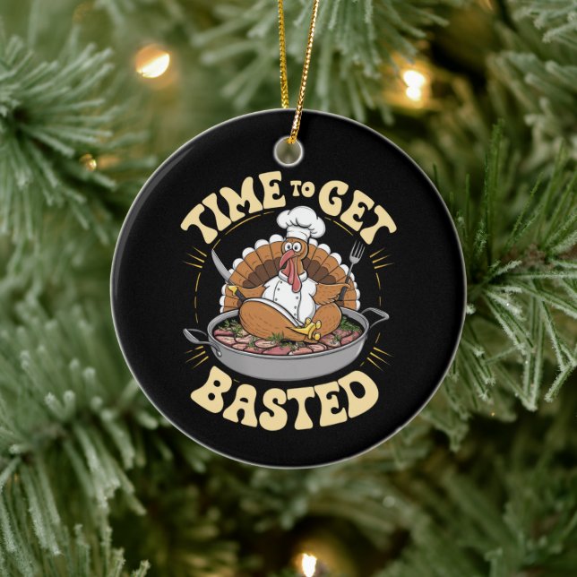 Groovy Time zu gebastelt Niedlichen Türkei Ernteda Keramik Ornament (Baum)