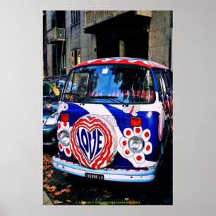 GROOVY TIMZ LOVE VAN POSTER - RETRO PLAKATE