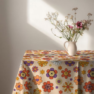 Groovy Tischdecke 70er Pastell Buntes Esszimmer-Fe