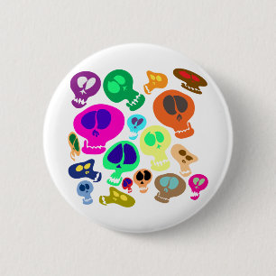 Groovy Totenköpfe Button
