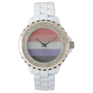 Groovy Trippy Abstract Cupioromantische Pride-Flag Armbanduhr