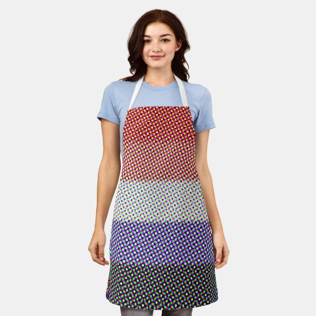 Groovy Trippy Abstrakte Cupioromantic Pride Flag Schürze (Getragen)