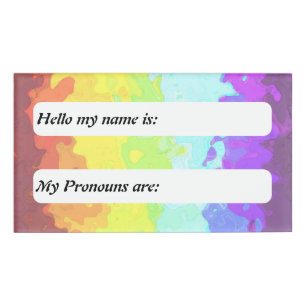 Groovy Trippy Boho Anpassbare Neurogender Pride Namenschild