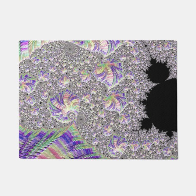 Groovy Trippy Funky Psychedelic Fraktal Art Fußmatte (Vorderseite)
