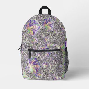 Groovy Trippy Funky Psychedelic Fraktal Bedruckter Rucksack