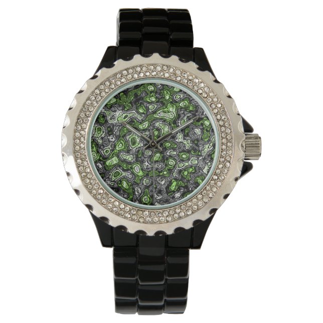 Groovy Trippy Grungy Funky Abstrakt Agender Pride Armbanduhr (Vorderseite)