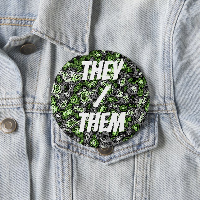 Groovy Trippy Grungy Funky Abstrakt Agender Pride Button (Beispiel)