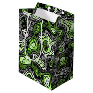 Groovy Trippy Grungy Funky Abstrakt Agender Pride Mittlere Geschenktüte