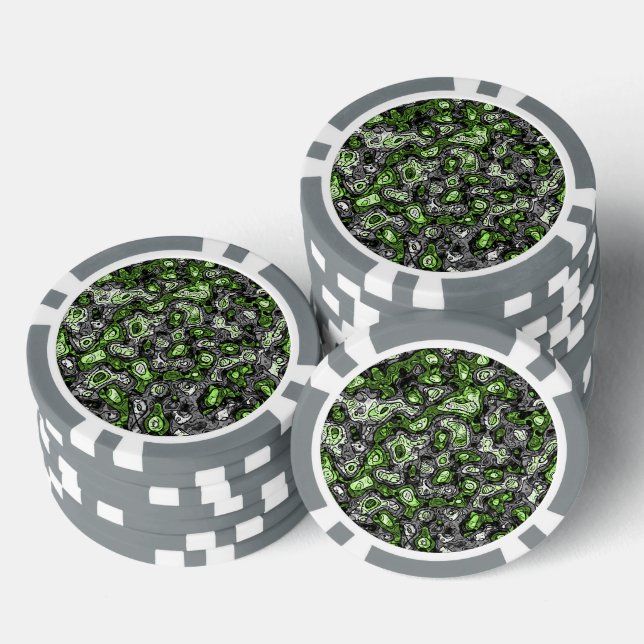 Groovy Trippy Grungy Funky Abstrakt Agender Pride Pokerchips (Stapel)