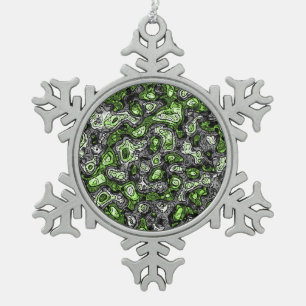 Groovy Trippy Grungy Funky Abstrakte Agender Pride Schneeflocken Zinn-Ornament