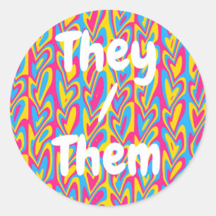 Groovy Trippy-Quirky-Pansexual-Prix Runder Aufkleber