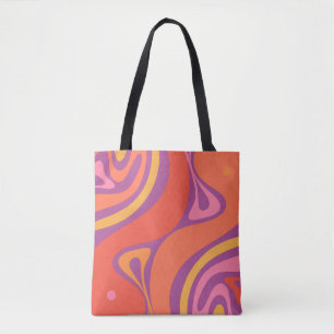 Groovy Trippy Retro Ästhetisch Abstrakt farbig Tasche