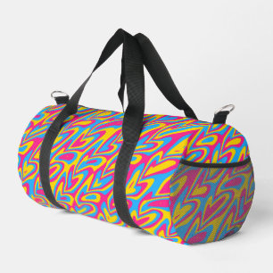 Groovy Trippy Squiggly Quirky Pansexuelle Pride  Duffle Bag