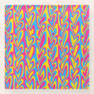 Groovy Trippy Squiggly Quirky Pansexuelle Pride Glasuntersetzer