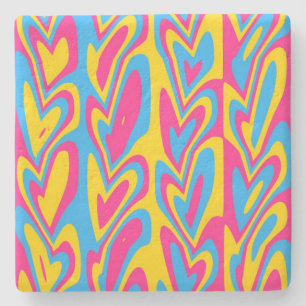 Groovy Trippy Squiggly Quirky Pansexuelle Pride Steinuntersetzer