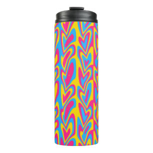 Groovy Trippy Squiggly Quirky pansexuelle Pride  Thermosbecher