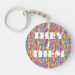 Groovy Trippy Squiggly Quirky Pansexuelle Stolz Schlüsselanhänger
