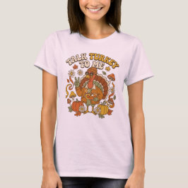Groovy Truthahn Herbst Kaffee Pause T-Shirt
