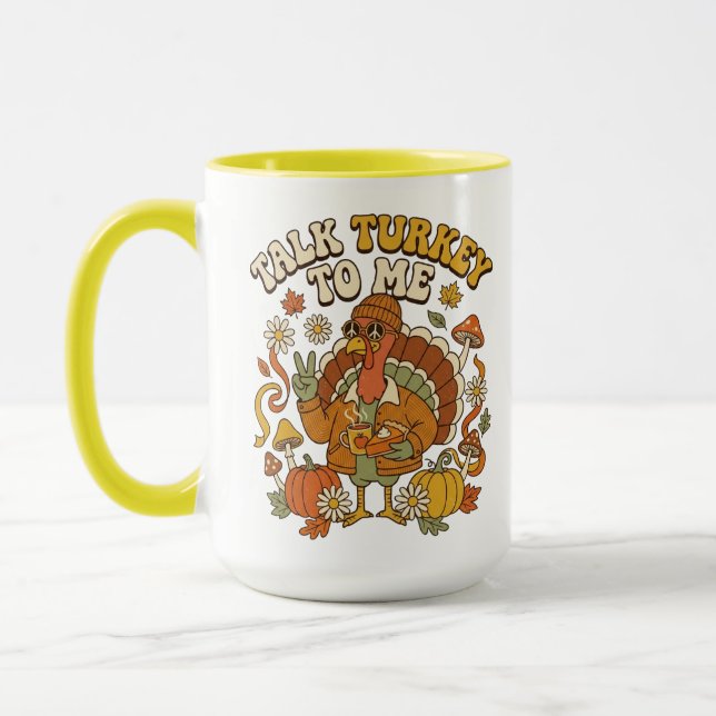 Groovy Truthahn Herbst-Kaffeepause Tasse (Links)