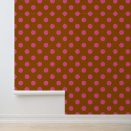 Groovy-Tupfenmuster - Braun und Hot Pink Tapete
