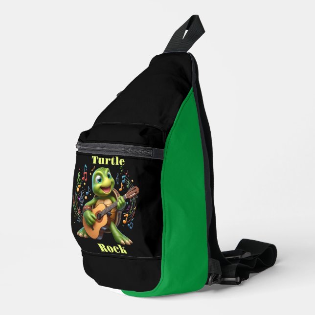 Groovy Turtle Jamming Out Crossbody Bag (Rechte Ecke)