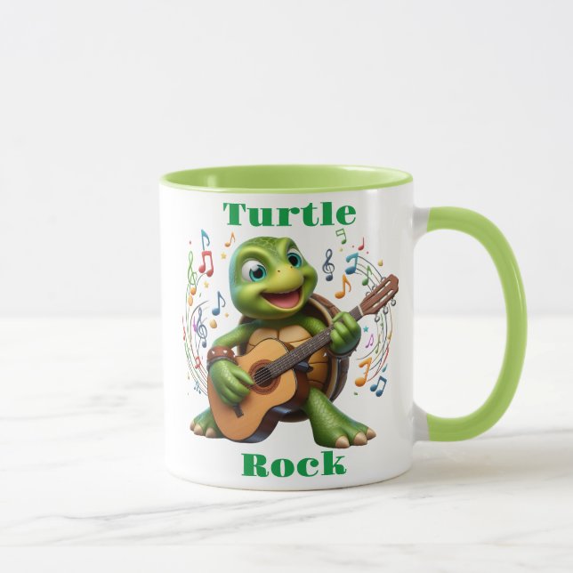 Groovy Turtle Jamming Out Tasse (Rechts)