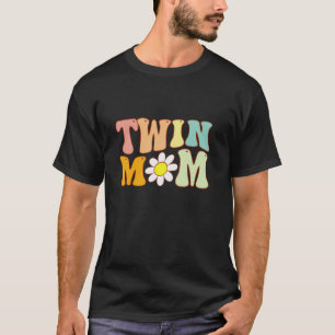 Groovy Twin Mama Funny Mother Day of Junge Mutter T-Shirt