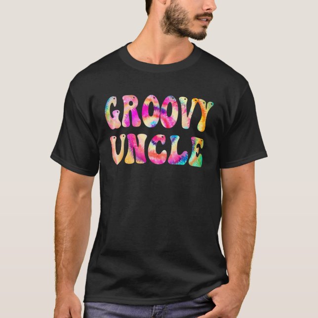 Groovy Uncle Gefärbte Krawatte Vibes Peace Hippie  T-Shirt (Vorderseite)