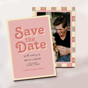 Groovy und Retro 70er Wedding Save The Date
