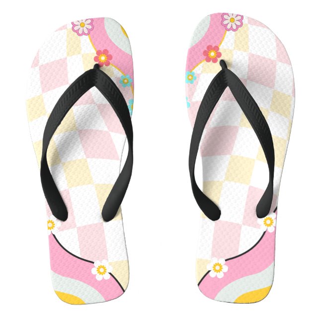 Groovy und stickig gestaltete Junggeselinnen-Absch Flip Flops (Fußbett)