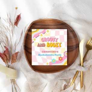 Groovy und stickig gestaltete Junggeselinnen-Absch Serviette