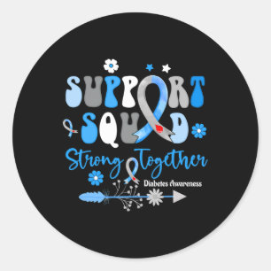 Groovy Unterstützung Squad Ribbon T1d Diabetes Bew Runder Aufkleber